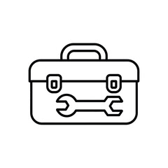 Outline of a Tool Box with Wrench