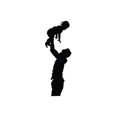 Father and Daughter Silhouette A Tender Moment of Playful Love