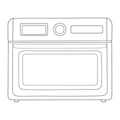 Fototapeta premium Microwave line art vector design. Microwave outline illustration design.