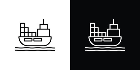 Fototapeta premium Ship icon in black. flat graphic vector icon