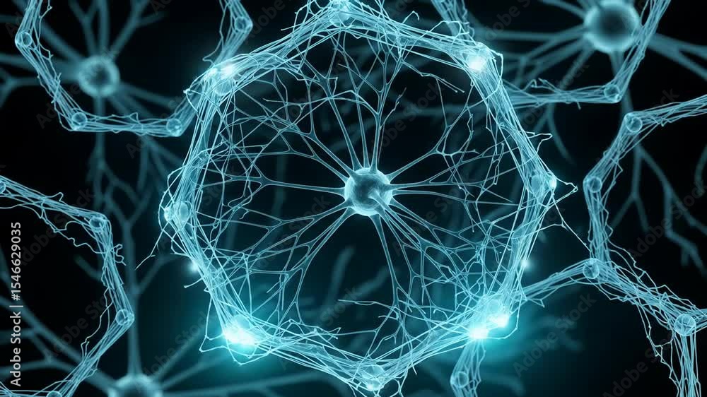 Aufkleber high resolution image of complex neuron network displaying detailed structures of nerve cells