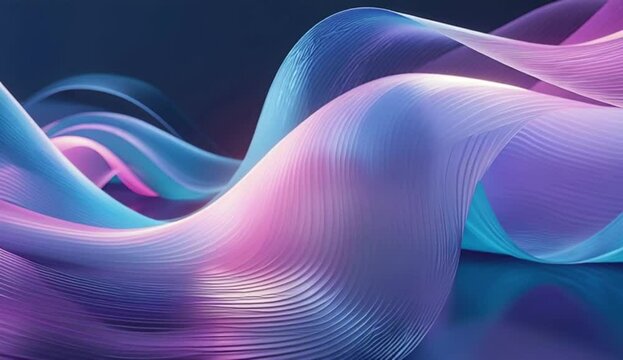 Abstract Purple Blue Flowing Fabric Waves Seamless Loop Animation 4 K Ultra H D Elegant Soft