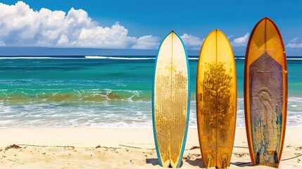 Wave Warriors: Dynamic Surfers' Beach Backgrounds – Catching Perfect Swells, Sun-Kissed Riders in Action, Colorful Surfboard Silhouettes, and Golden Shorelines in High-Energy Photography for Surf Bran