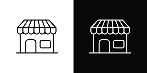 Naklejka premium Shop icon in black. flat graphic vector icon