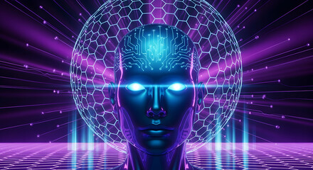 Futuristic AI and Cyber Technology Concept