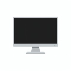 Fototapeta premium Sleek silver computer monitor isolated on white background perfect for technology website design or presentation templates showcasing modern digital interface and display screen.