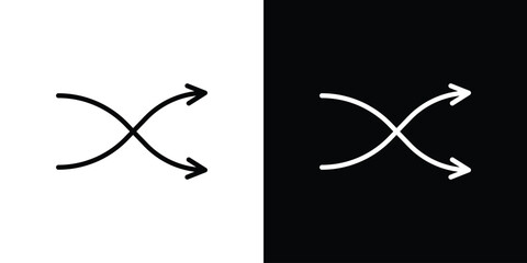 Shuffle arrow icon in black. flat graphic vector icon © Vince