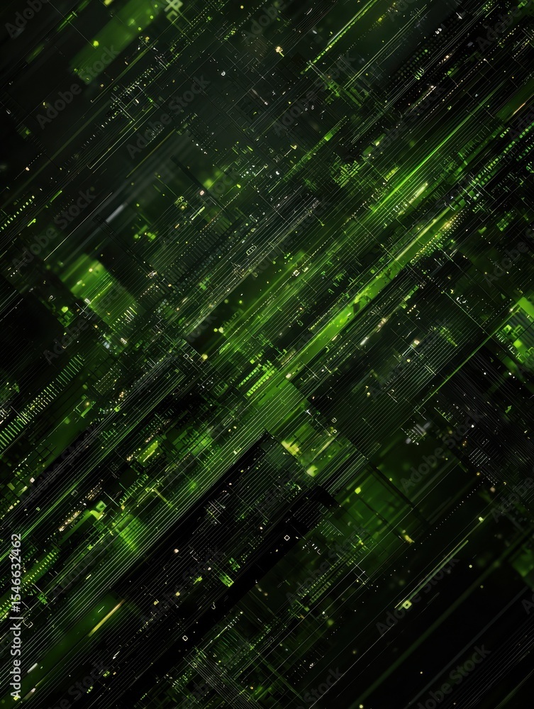 Poster abstract green technology background - generative ai