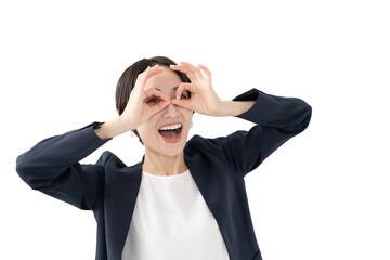 ビジネス　覗く女性