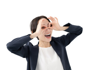 ビジネス　覗く女性