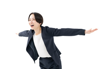 羽ばたく女性