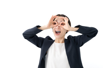 ビジネス　覗く女性