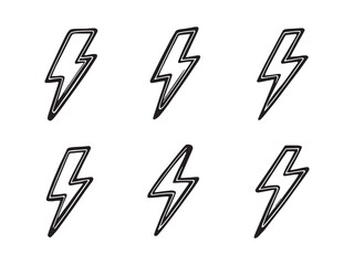 Lightning Bolt Line Art Illustration