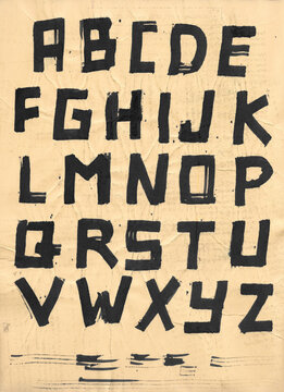 hand drawn alphabet letters simple font