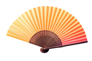 A vintage hand fan radiating warmth and delicate beauty with traditional craftsmanship for a on transparent background