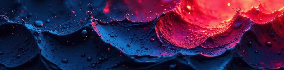 Deep blue, red, black liquid blend; heavy grain, noise effect , retro, marble