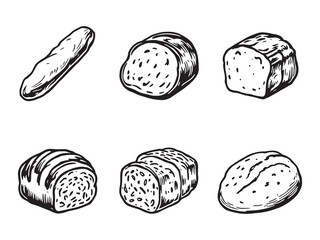 Bread Outline Hand Drawn Art