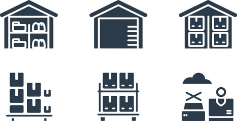 Fototapeta premium Find warehouse storage solutions and logistics icons for your business needs and management system editable stock vector illustration