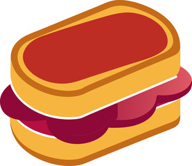 Grilled Cheese Sandwich silhouette vector on a white background