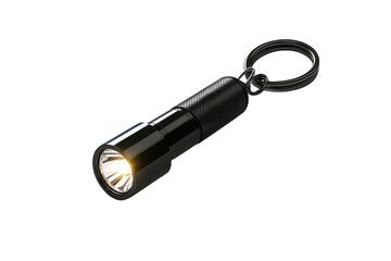 A small powerful flashlight shining brightly a beacon of hope and security in darkness with on transparent background