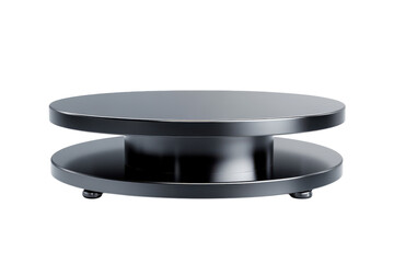 A sleek minimalist metallic product display promising elegance and sophistication for on transparent background