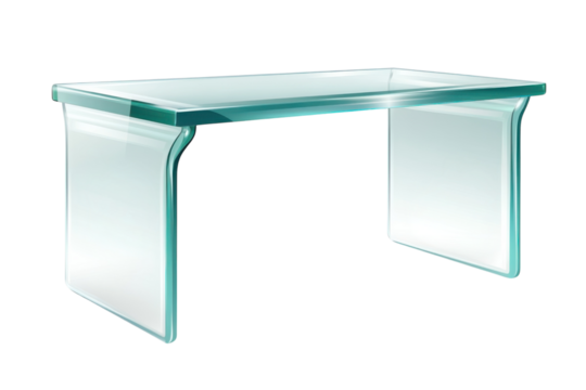 A sleek modern glass desk a symbol of minimalist elegance for your sophisticated workspace on transparent background