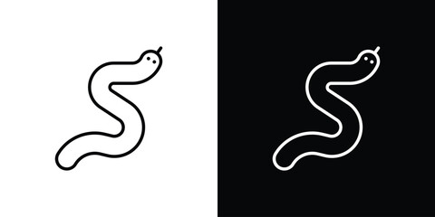 Fototapeta premium Snake icon in black. flat graphic vector icon