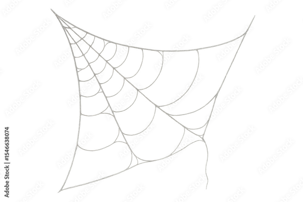 Poster spooky spiderweb isolated on transparent background, perfect for adding a creepy touch to halloween 