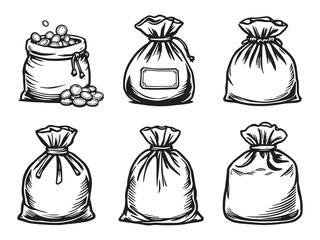 Money Bag Vector Sketch Design