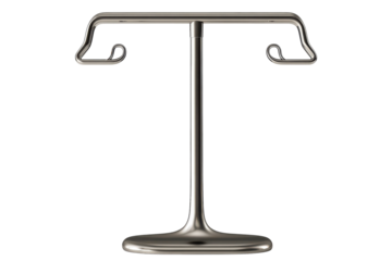 A polished chrome IV drip stand ready to provide aid with elegant hooks for bags against a on transparent background