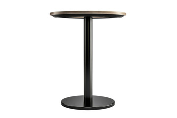 A modern round bar table showcasing its sleek design and minimalist aesthetic for stylish on transparent background