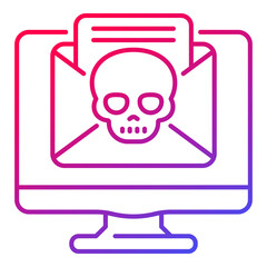 malware, email with virus line design icon