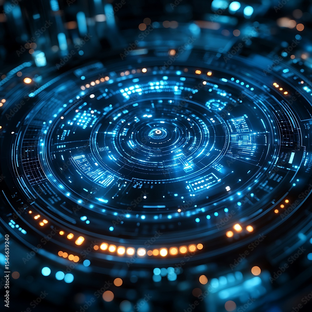 Poster abstract digital futuristic circuit board design displaying modern technology concepts in a photo