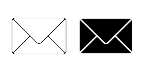 Envelope Mail Icon Set – Two Styles of Email and Message Vector Symbols, EPS-10, Vector Illustration of Envelope mail icon