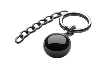 A gleaming metal ball and chain symbolize a burden or restriction a heavy weight to carry in a on transparent background