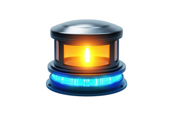 A futuristic lantern casting a warm ethereal glow symbolizing hope and technological on transparent background