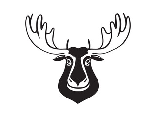 Moose Monoline Animal Sketch