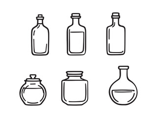 Oil Bottle Line Art Illustration