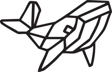 Geometric whale icon