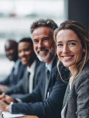 Fototapeta premium Smiling Business Team in a Modern Office Meeting