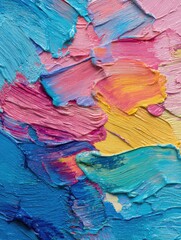 Abstract rough blue painting texture, oil brush stroke. Multicolored art