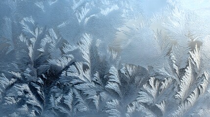Macro view of frost crystal texture background extreme close up of natural ice pattern glass intricate frozen fractal ideal winter holiday cold weather theme white background 