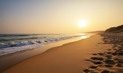 Heat Haze Shimmering Over a Hot Sandy Beach High Noon on July 2nd