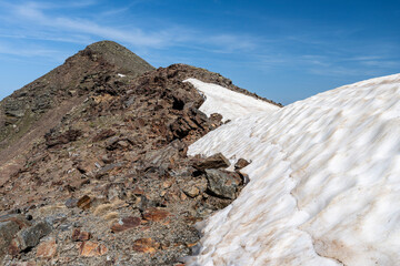 ascent to Puigmal de Llo, 2740 m, Haute-Cerdagne (Cerdagne), department of the...