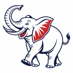 Obraz premium cartoon elephant vector illustration file, funny mood an elephant vector