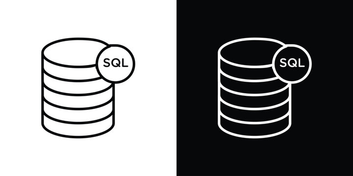 SQL icon in black. flat graphic vector icon