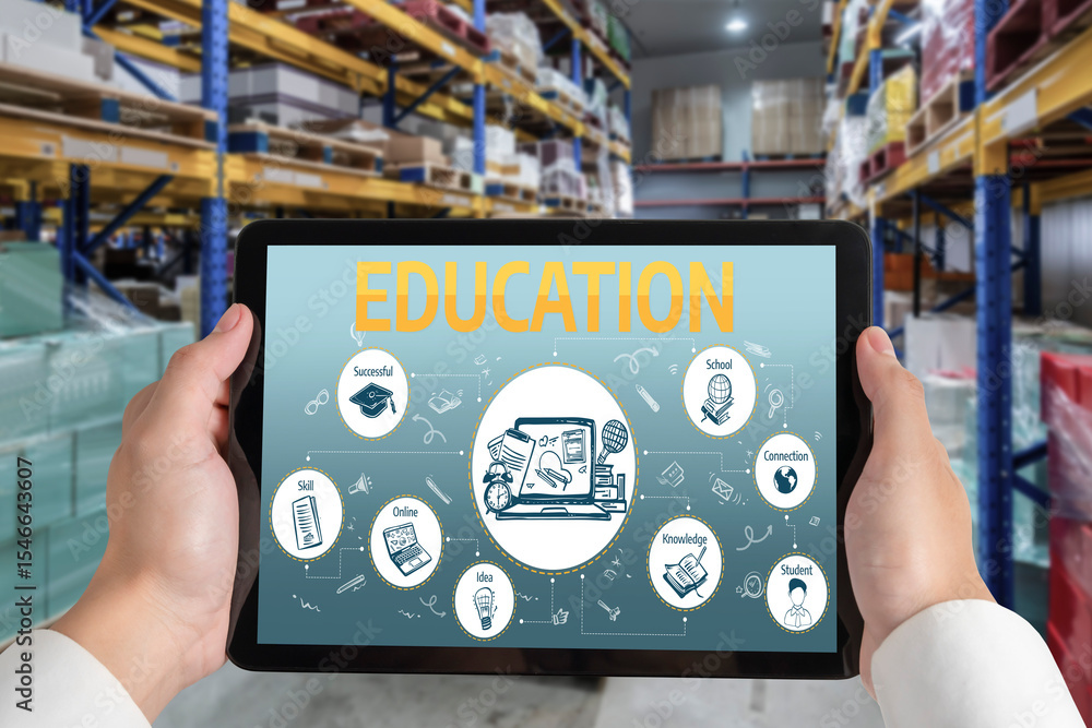 Aufkleber e-learning website with sofware for student to study online on the internet network snugly