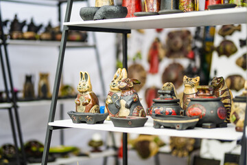 Ceramic mugs sold during Nations Fair, where masters from the national communities of Lithuania present their arts and traditions.