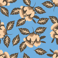 Cute feminine seamless watercolor pattern with little tiny wildflowers, hand drawn