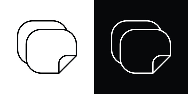 Sticker icon in black. flat graphic vector icon